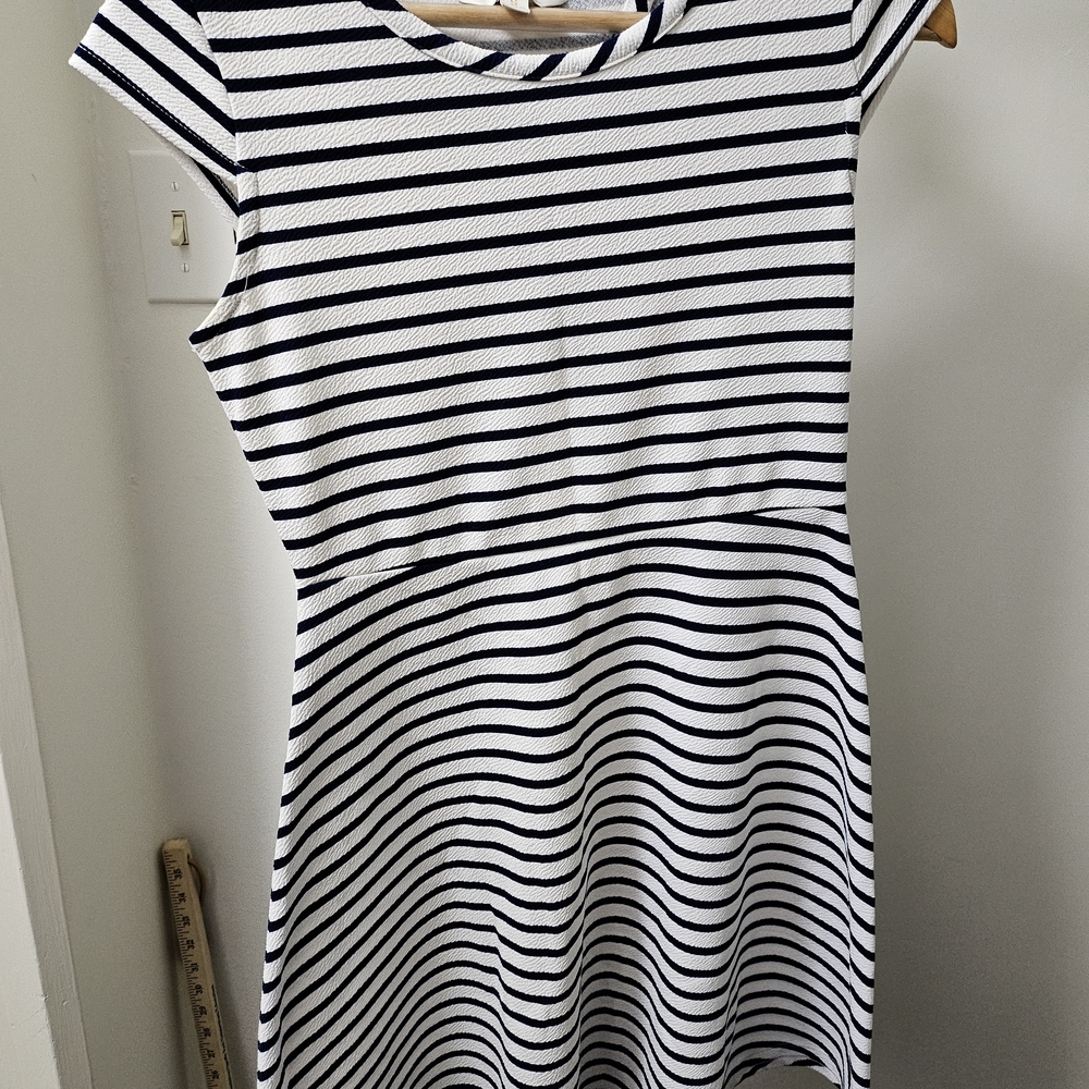 Striped Blue and White Casual Dress